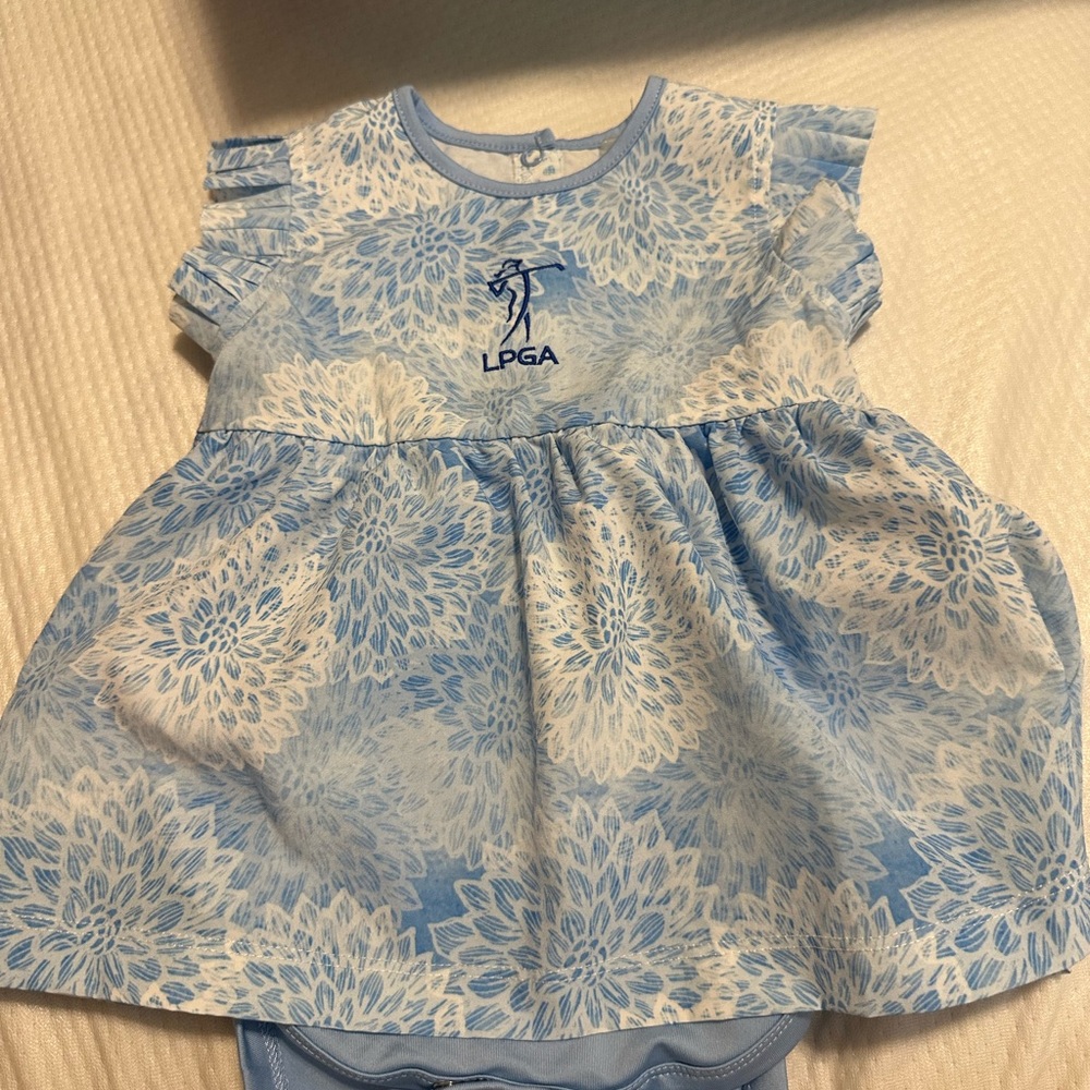 LPGA Baby Dress in Blue and White Floral